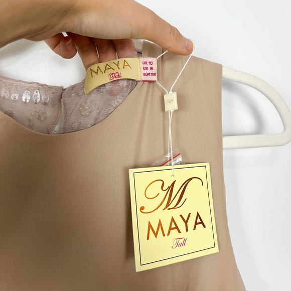 Maya Tall Delicate Blush Pink Maxi Dress With Embellished Beaded Back Size 6 - Picture 11 of 14